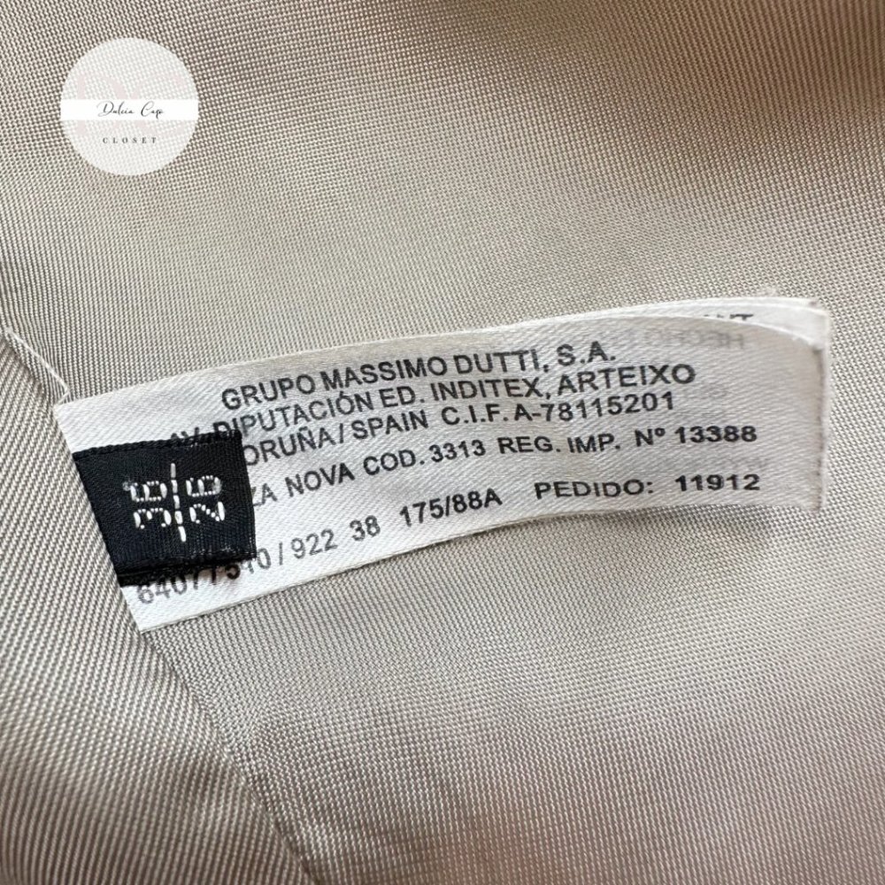 MASSIMO DUTTI Long Pea Coat Belled Sleeves Size 26 US - Picture 10 of 13